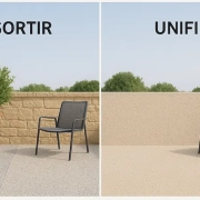Comparaison entre sol assorti et sol uni.
